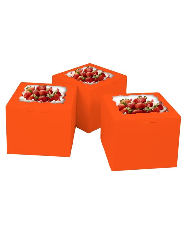 36pcs 6x6x5 Inches Cake Boxes with Window 18-Packs Orange 6 Inch Bakery Boxes... gallery