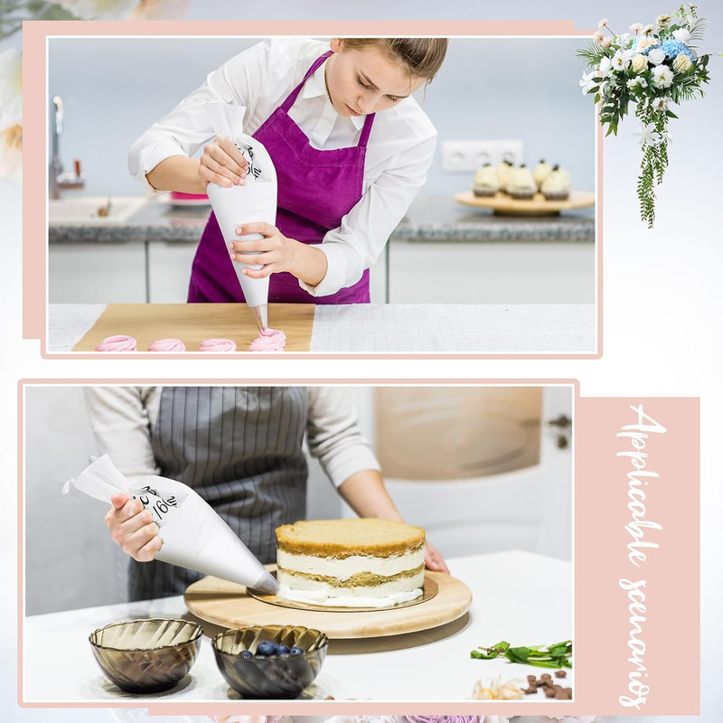 4 Pack 24 Inch Reusable Piping Pastry Bags Large Canvas Cake Decorating Bags wit gallery
