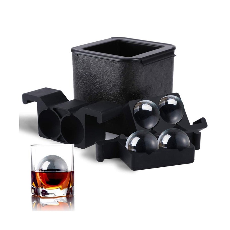 TINANA Crystal Clear Ice Ball Maker, 4 Cavity Large Clear Ice Balls... Fast Ship