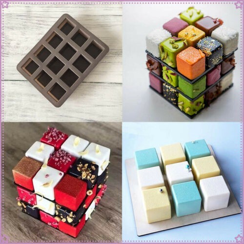 Cookies Mold Cake Decorating Candy Chocolate Moulds Square Silicone Cube