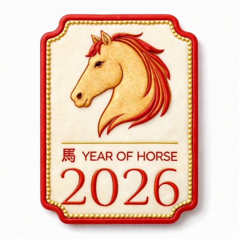 Chinese New Year Year of the Horse Plaque Cookie Cutter & Stamp - 4x3" Kitchen E gallery