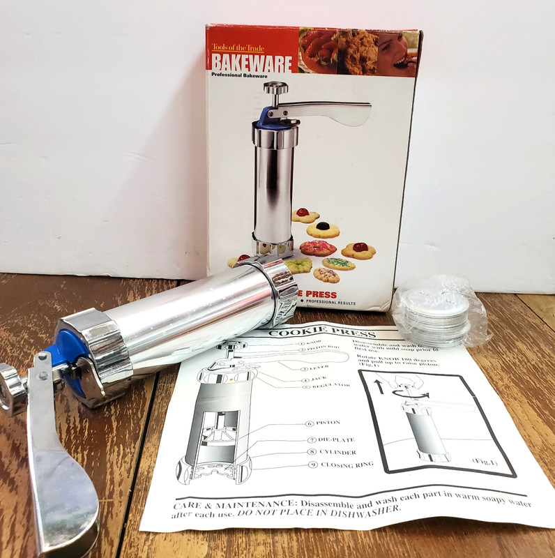 Tools of the Trade Professional Bakeware Cookie Press Gun Spritz 20 Discs Steel