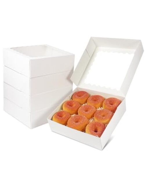 8x8x2.5 Inch White Pastry Box With Window Donut Pie Boxes 12pcs 12Packs, White gallery