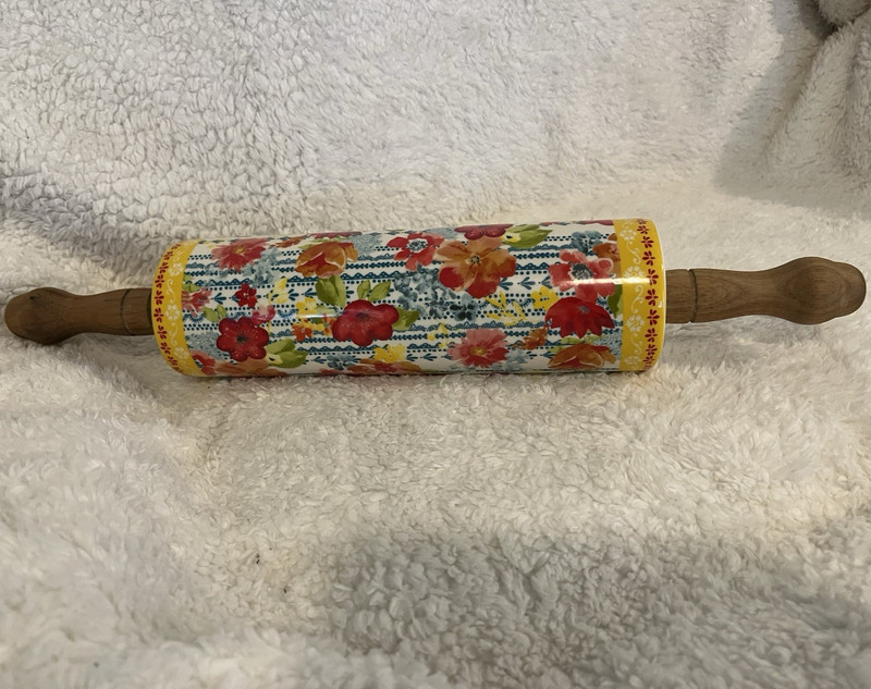Rare PW Wildflower Whimsy Ceramic Rolling Pin 18 in