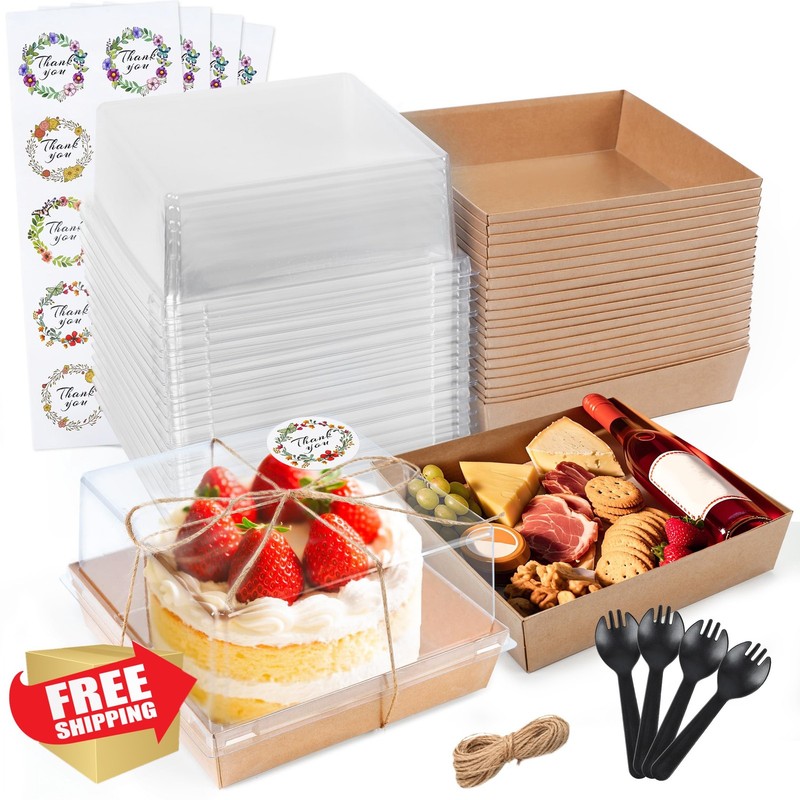 NPLUX small cake boxes 40 pack brown 7x7x4