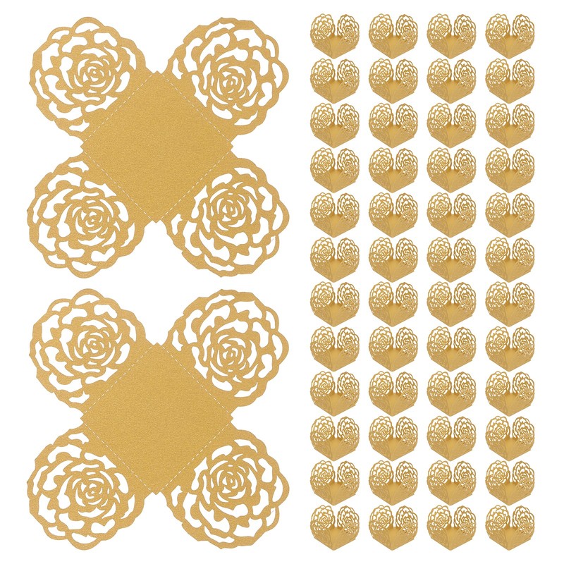 50PCS 4 Inch Truffle Wrappers for Wedding Birthday, Gold