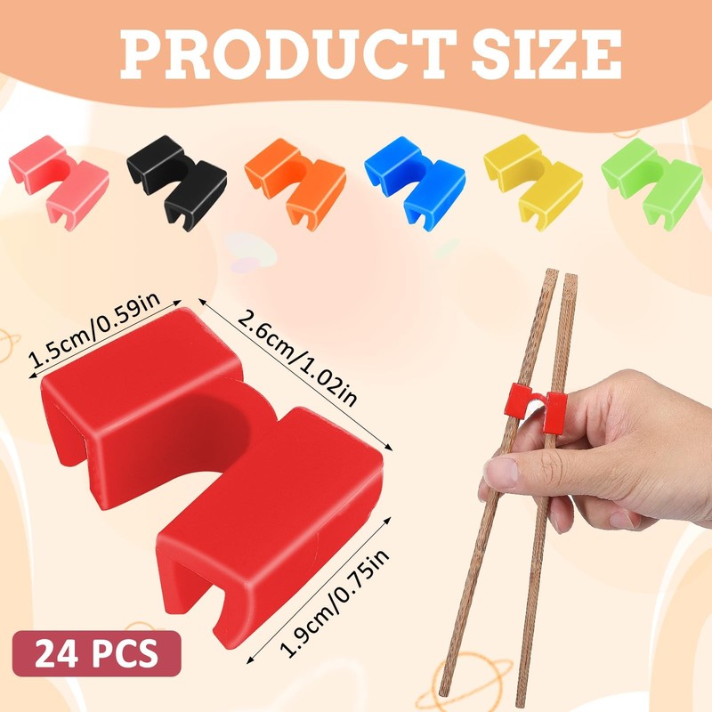 24 Pcs Reusable Chopsticks Helpers, Training Chopstick Hinges Connector Pract... gallery