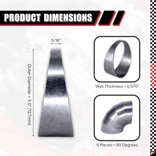 90 degree 5" 304 Stainless Steel Tight Radius Pie Cuts (Not Welded) - Laser gallery
