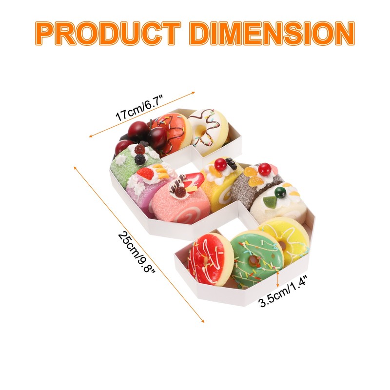 6.7" Cardboard Number for Charcuterie, Cardboard Food Tray (White Letter S) gallery