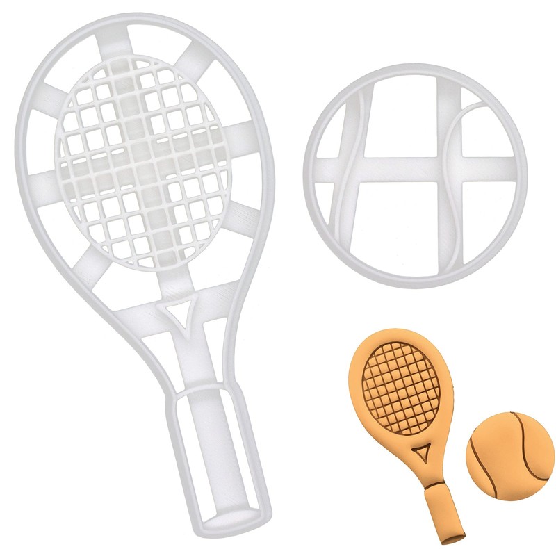 Tennis Racket and Ball cookie cutters, 2 pieces Bakerlogy