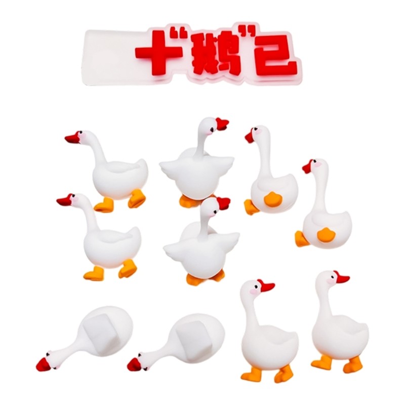 Miniature Geese Cake Decoration 3cm Tiny Rubber Duck Cake Top Ornament