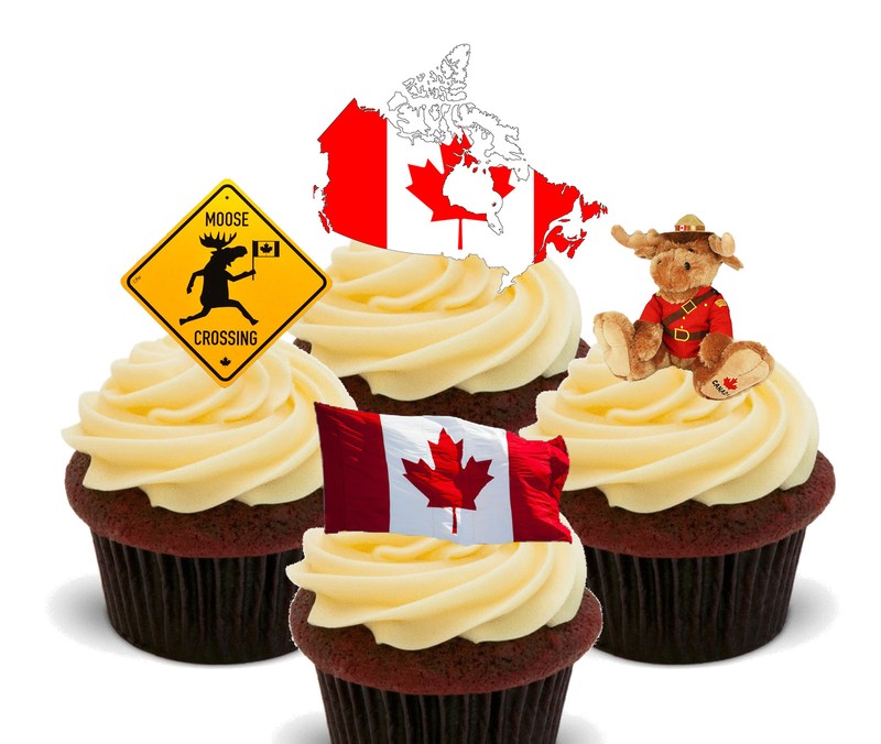 Canada Fun Pack, Edible Cupcake Toppers, Stand-up Fairy Cake, Canadian Flag