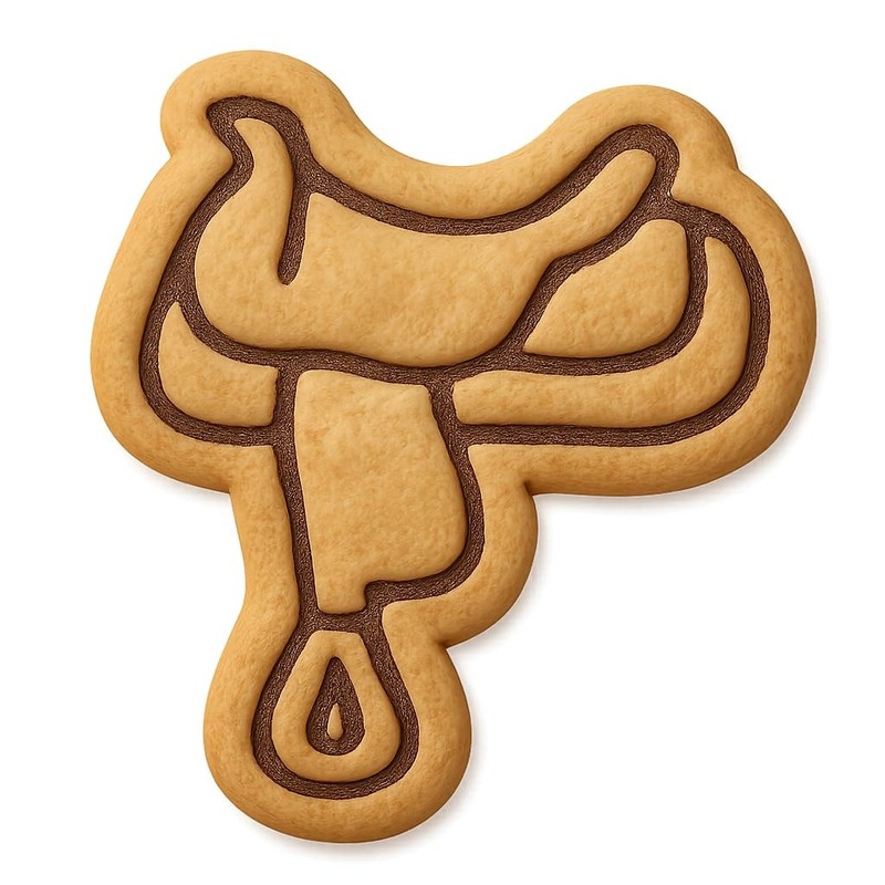 Western Saddle Cookie Cutter & Stamp, Fondant & Clay – 4×3