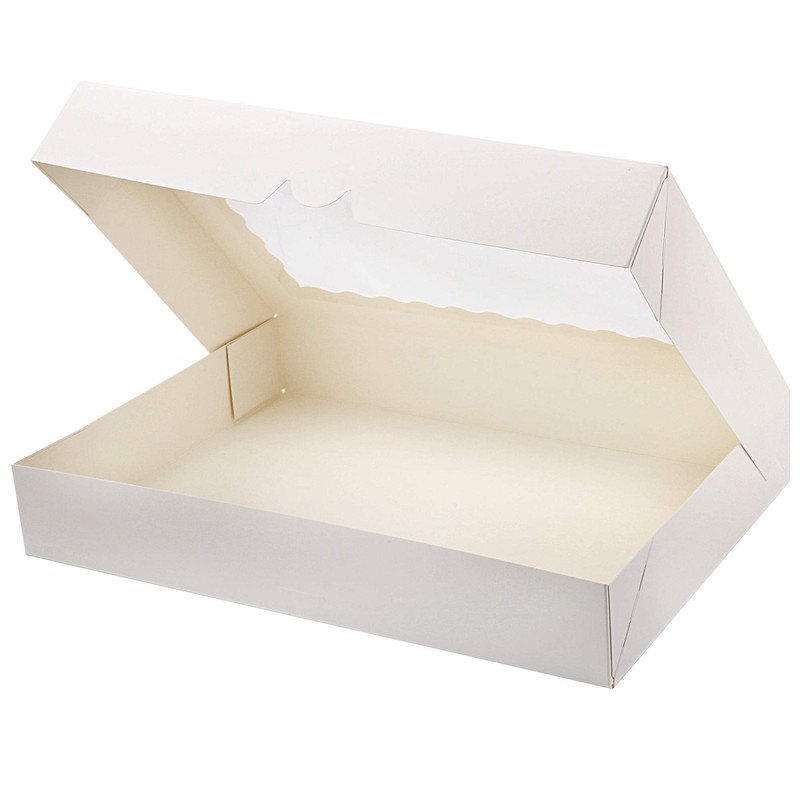 20 PCS 16x11x2.5 inch White Bakery Boxes with Window for 12 Donuts Pastries gallery