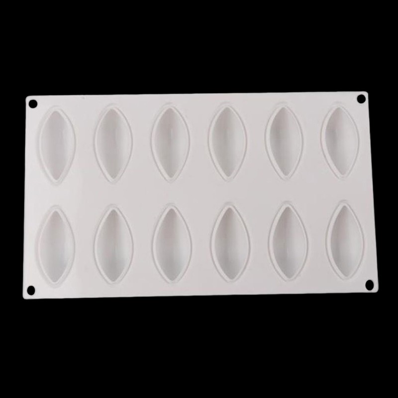 12 Cavity Silicone Cake Fondant Mold Form Quenelle Shaped Mould Mousse Cak.82