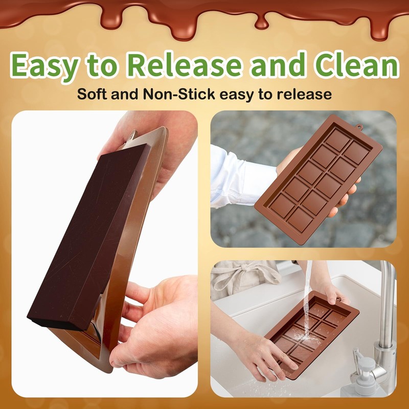 Dubai Chocolate Mold 2 Pack0.79 Inch Deep Large and Thick Silicone Chocolate ... gallery
