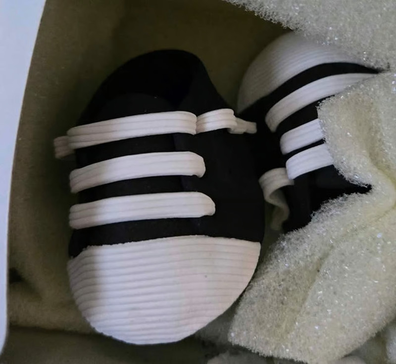 NEW 5 pairs of cake topper baby shoes pink, blue, black colors Gender reveal! gallery