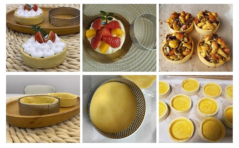 12 Pieces English Muffin Rings - 4+3 ½ Inch Tart Rings, Stainless Steel Rolled gallery