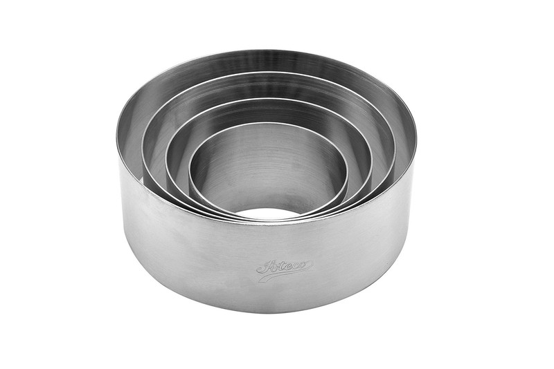 Round Cake Ring Dessert Mold, 1.75" High x 4.75" Diameter, Stainless Steel gallery