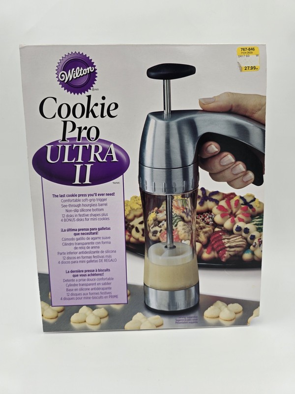 Wilton Cookie Pro Ultra II Cookie Press Complete Set 16 disks in box