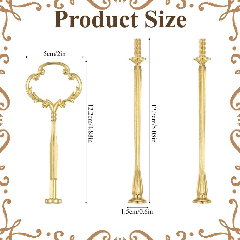 Gold 3 Tier Cake Stand Hardware Kit for Cupcakes Desserts and Displays gallery