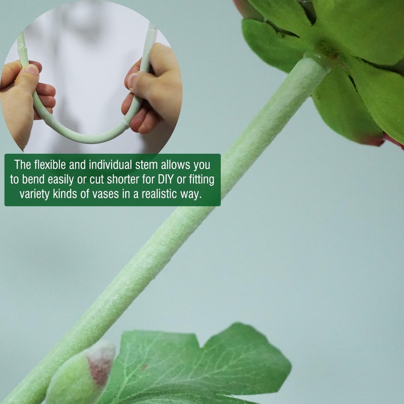 Voeligt 10Pcs Artificial Ranunculus Flowers Real Touch Faux Flowers For Vase gallery