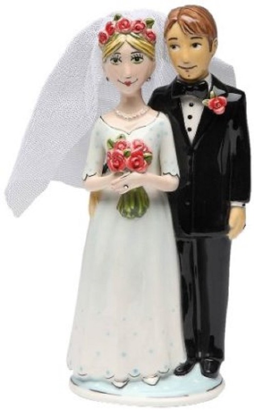 Appletree Design Bride and Groom Cake Topper, 7-3/8-Inch
