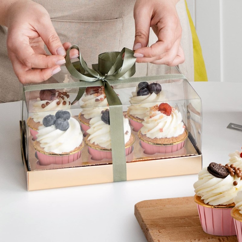 Green And Gold Foil Cupcake Liners100 Pcs Disposable Muffin Liners 3.5 Oz Wrappe gallery