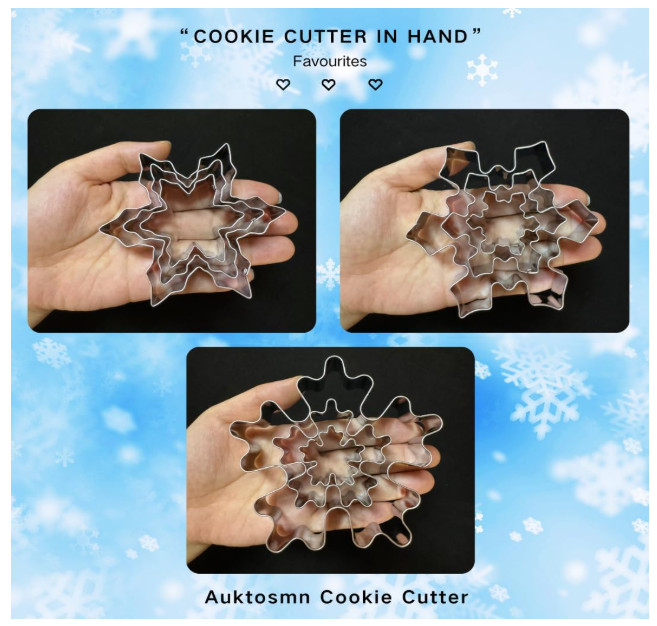 Snowflake Metal Cookie Cutter Set 9 Pcs 1.2"- 4" Christmas Winter New gallery