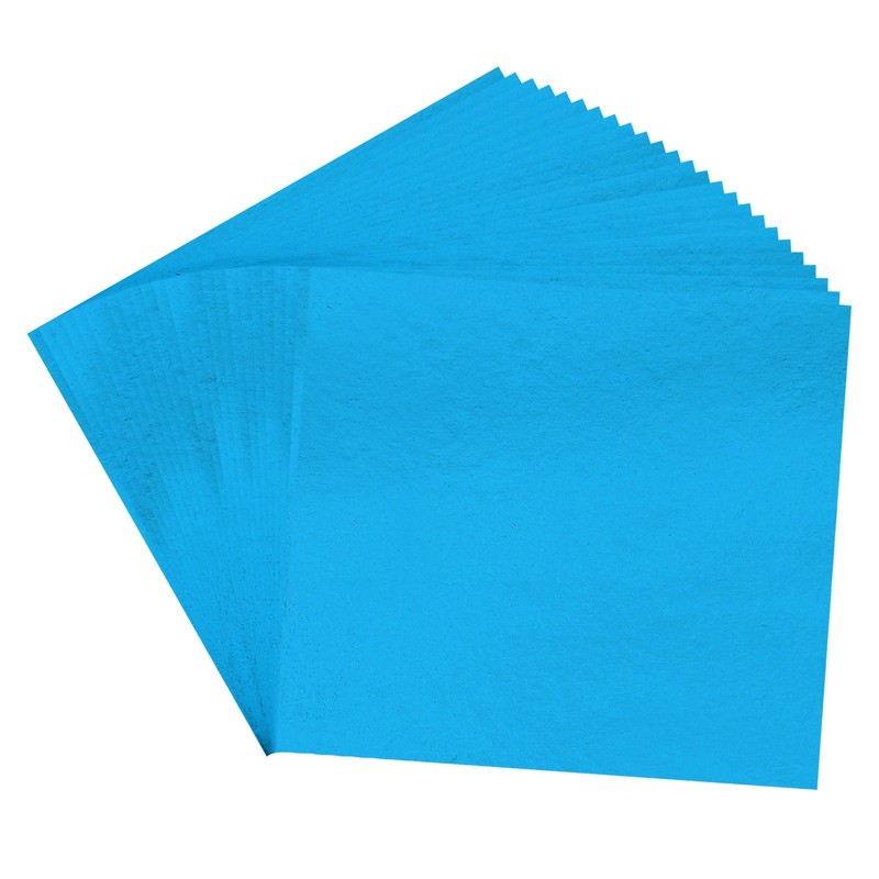 100Pcs 3.7"x3.4" Gold Leaf Sheets Gold Foil Sheet Metallic Leaf Paper Sky Blue