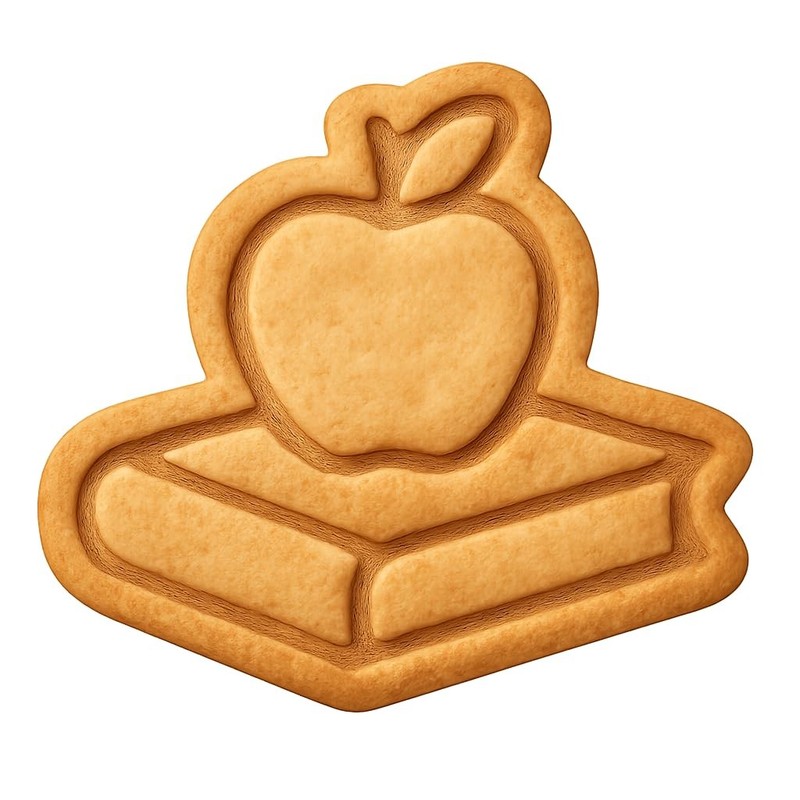 Book with Apple Cookie Cutter & Stamp, Fondant & Clay – 4×3.3