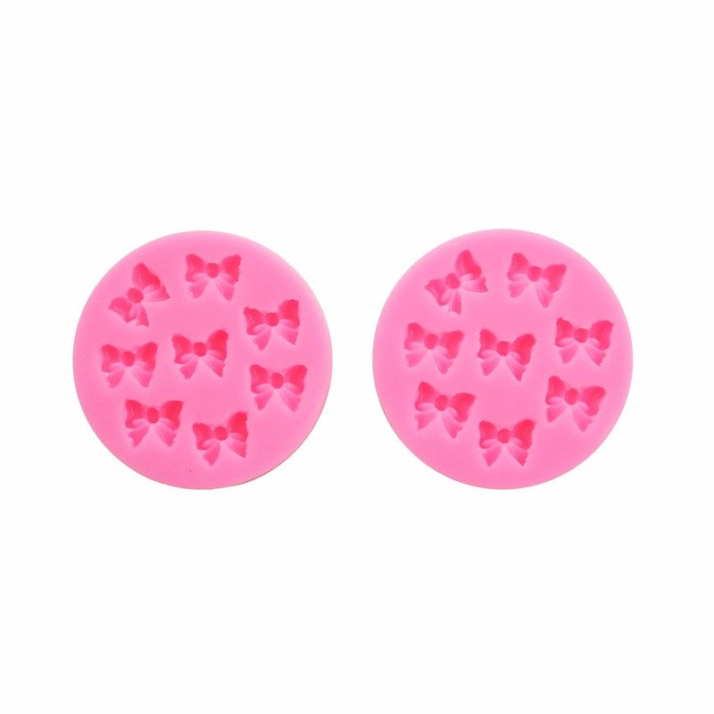 2 Pack Bow Fondant Molds Silicone Mini Bow Chocolate Mold Candy Craft