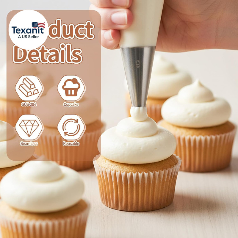 6 Pcs round Hole Piping Tips Set, Cake Decorating Tips Boquillas Para Reposteria gallery