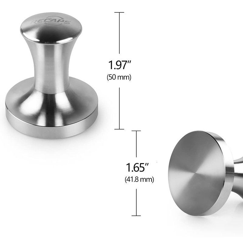 RECAPS Stainless Steel Espresso Coffee Tamper Filling 50mm*21mm*41mm, Silver gallery