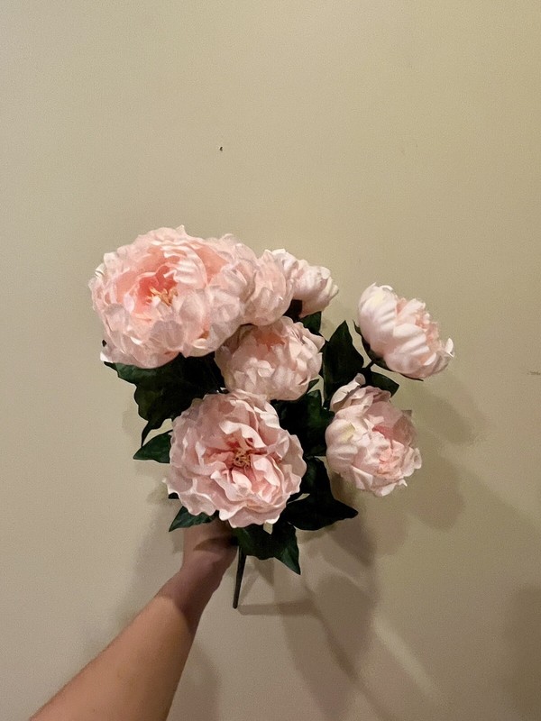 Light Pink 23 Inch Artificial Peony Bush gallery