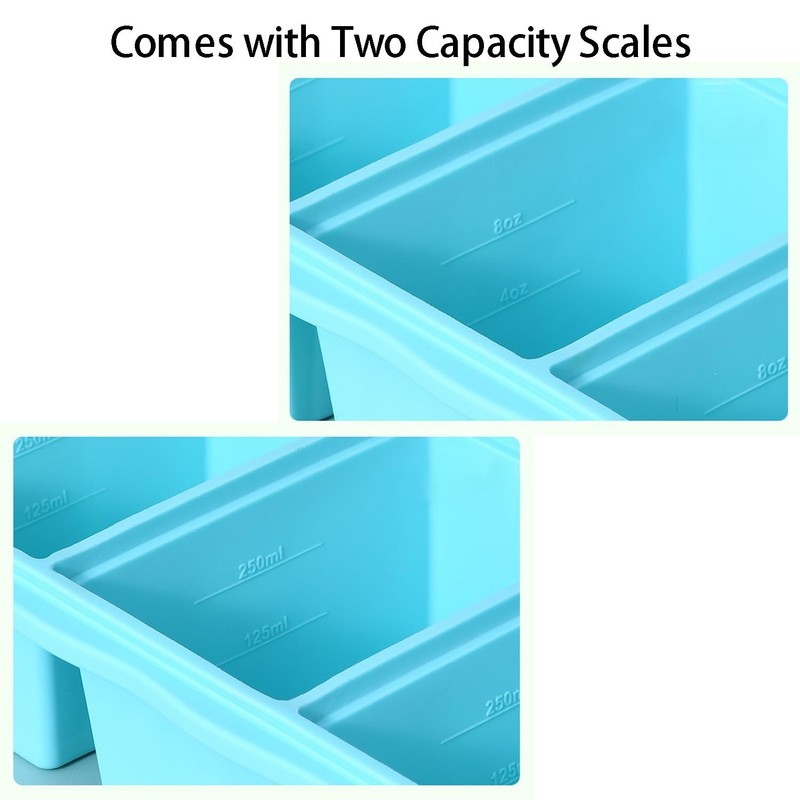 2 Pack Silicone Freezer Molds With Lids,1.5 Cup Silicone Freezer Tray With Li... gallery