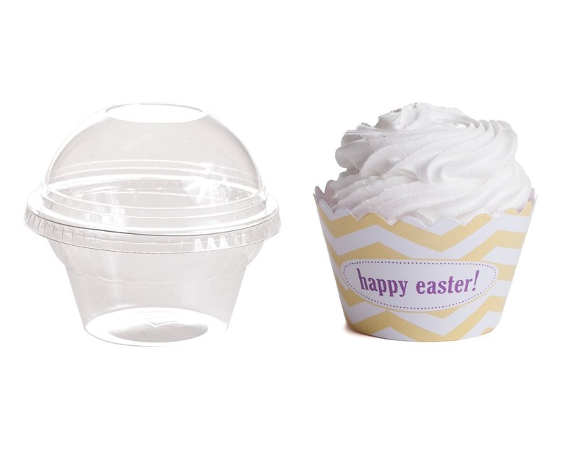 Dress My Cupcake Happy Easter Favor Dome Containers w/ Wrappers DIY Kit Chevron