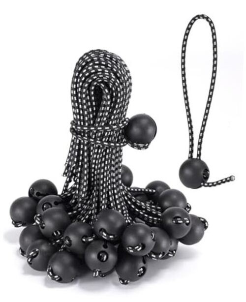18 Inch Adjustable Ball Bungee Cords, Easy to Adjust from 1″ to 18″, 40 PCS