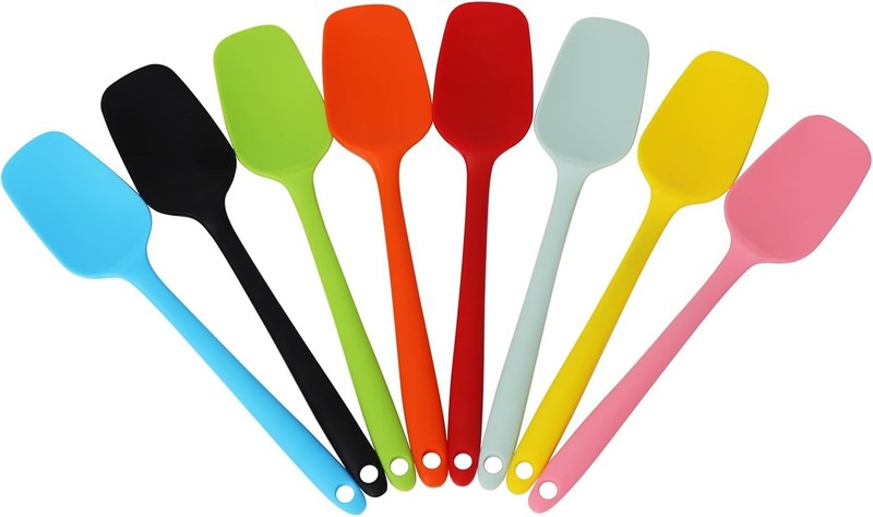 Silicone Spatulas Set of 8, 8.2 Inch Colorful Rubber Spoonulas, Heat