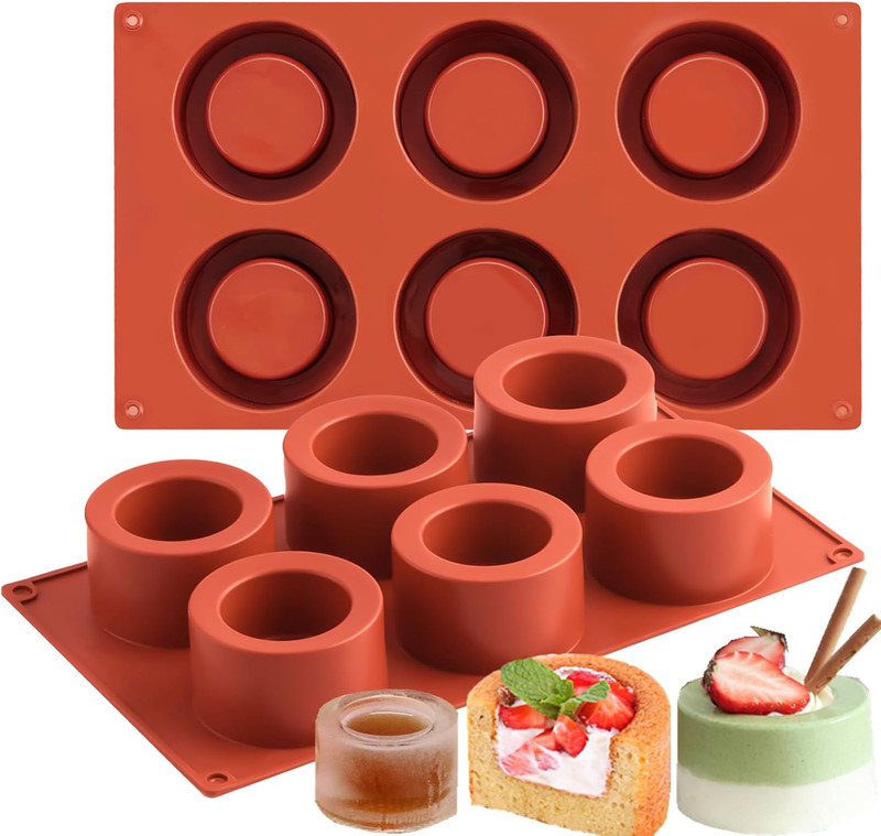2Pcs Chocolate Candy Mold Silicone round Molds for Baking Muffin Cake, Dessert,