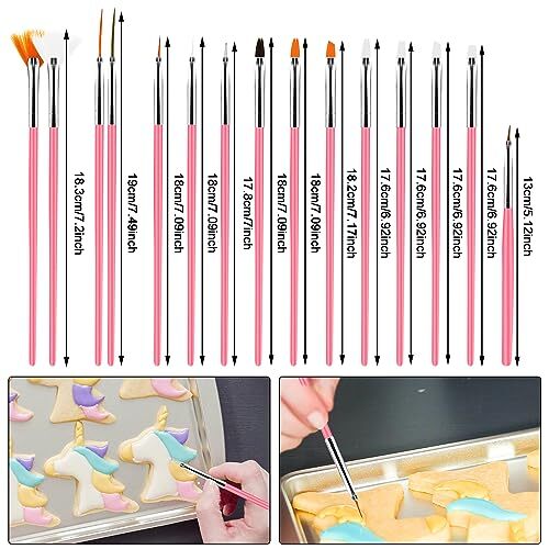 15pcs Cake Painting Brushes, Cake Decorating Brushes Kit Food Safe Paint Brush gallery