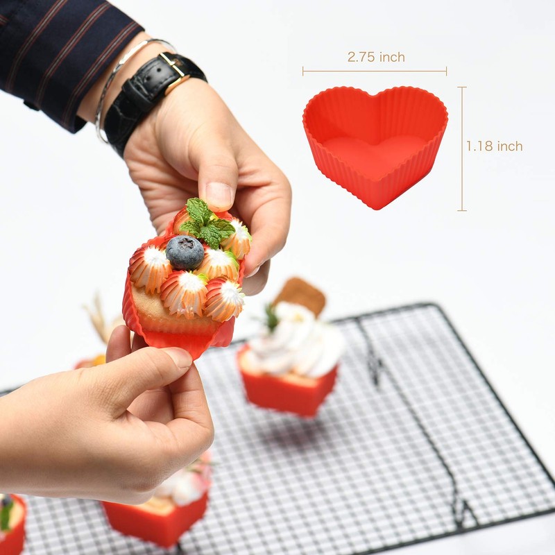 Baking Cups Cupcake Liners Silicone - Non-Stick Pastry Muffin Liner Molds 2.7... gallery