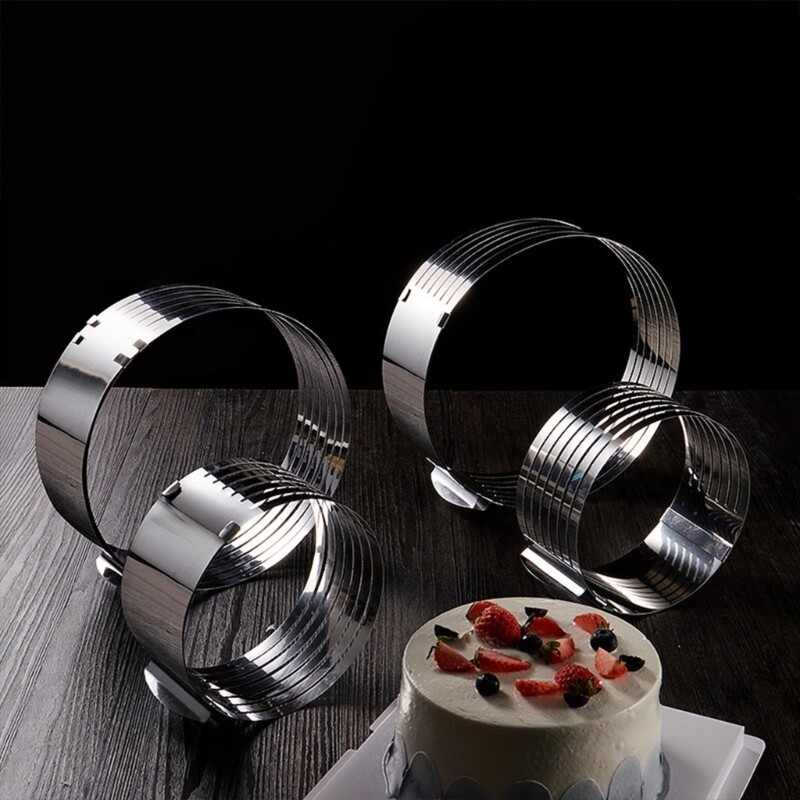 Cutter Leveler Stainless Steel Cake Slicing-Ring 16-20cm DIY Baking gallery
