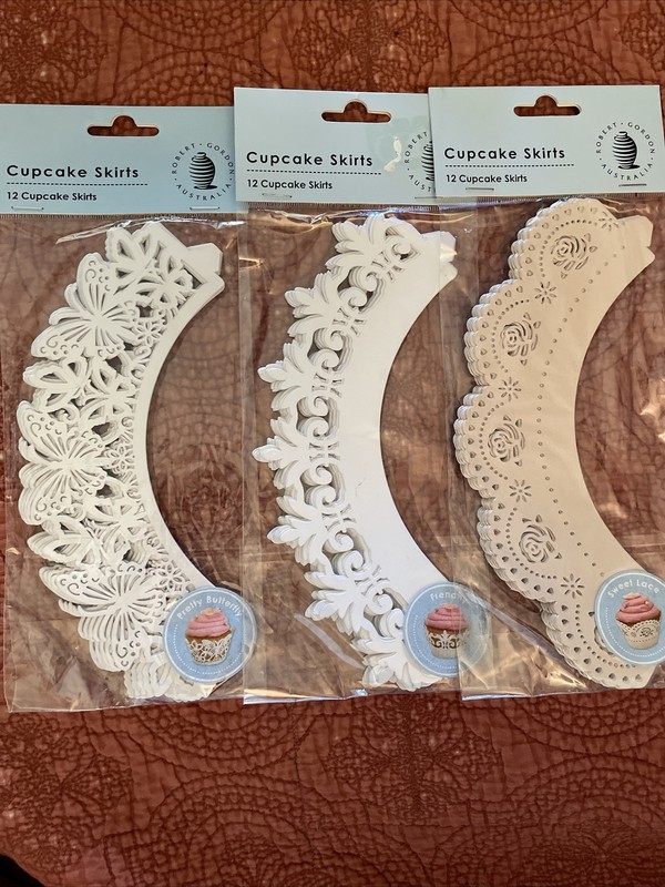 36 PC Ivory/Pink Butterfly/Lace Cut Cupcake Wrappers -Baking and Craft Tools
