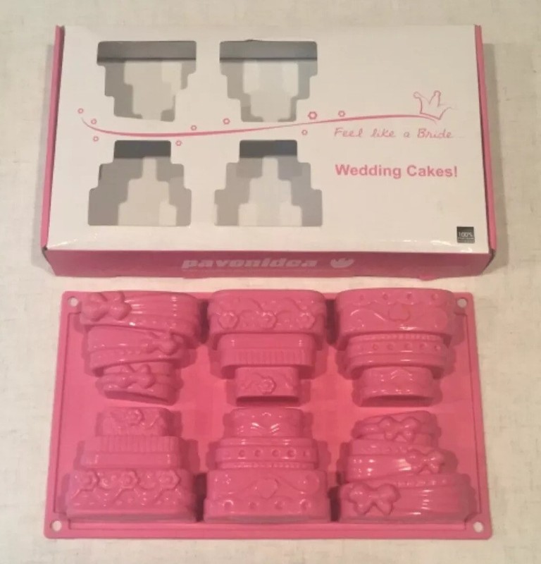 Pavonidea Wedding Cakes! Silicone Cake Candy Mold – 3 1/4”w x 2 7/8”h x 1 3/4”d
