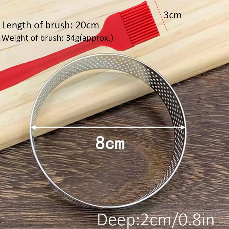 12Pack Tart Rings 3.15 Inch Perforated Tart Ring Stainless Steel, Round Mousse C gallery