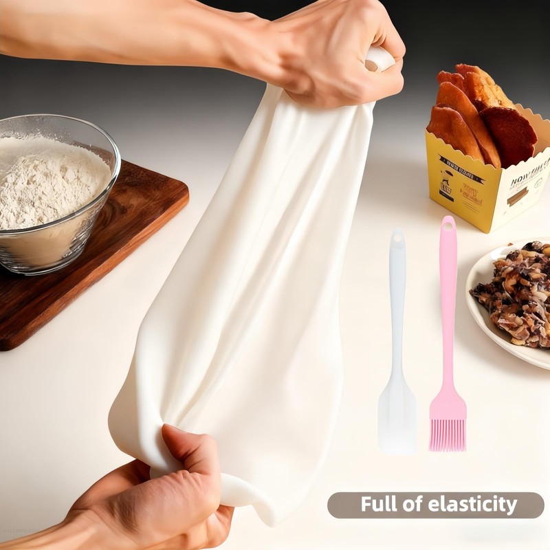 Silicone Kneading Bags Set 2 Sizes with Scraper & Brush - Food Grade Reusable... gallery