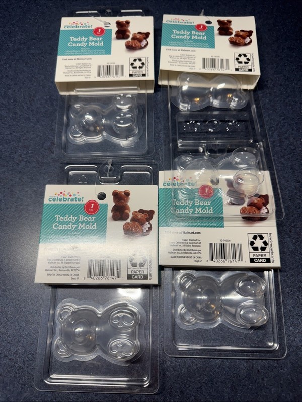 Teddy Bear Candy Mold 4 Sets 1 In Each NWT Makes 3in Bears