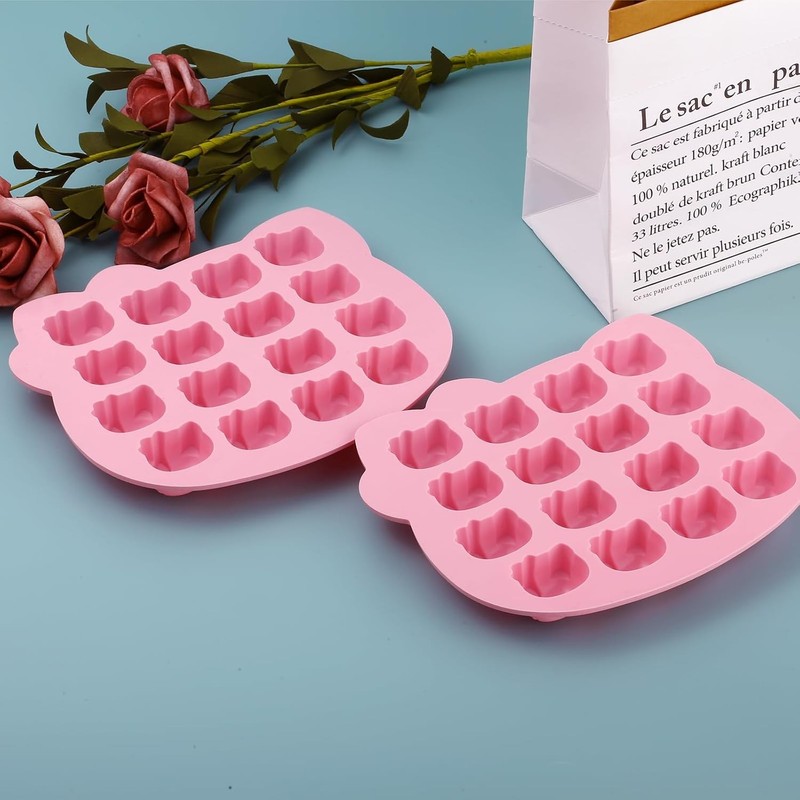 Cute Kitten Chocolate Silicone Mold Silicone Candy Molds 16 Cavity Cat Ice Cube gallery