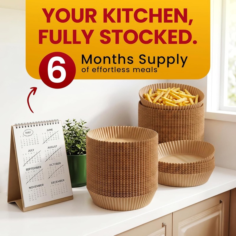 400PCS Air Fryer Liners 8" Round Non-Stick Oil Proof for 5-8QT Basket gallery